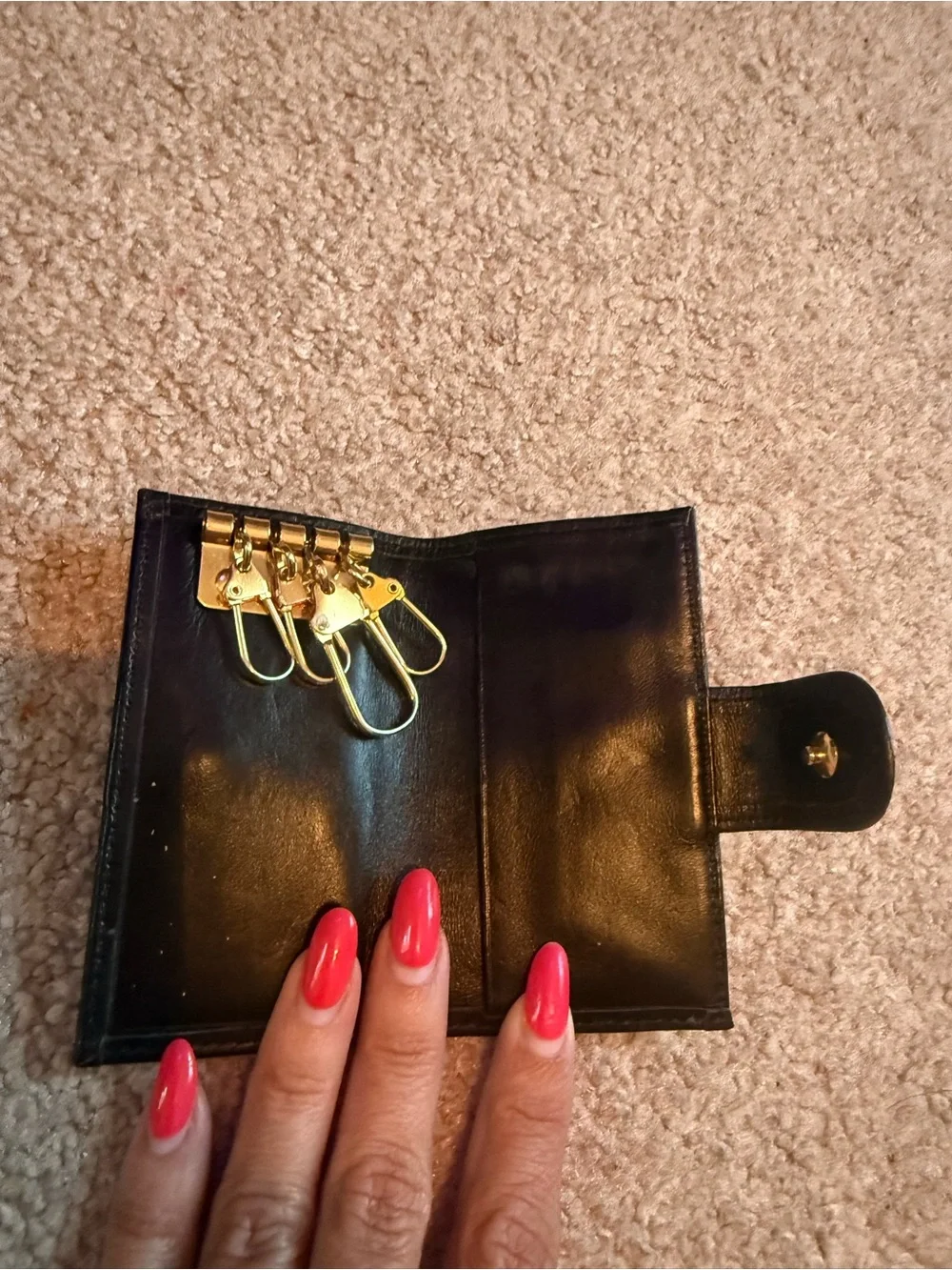 Burberrys Nova Check Leather Key Holder